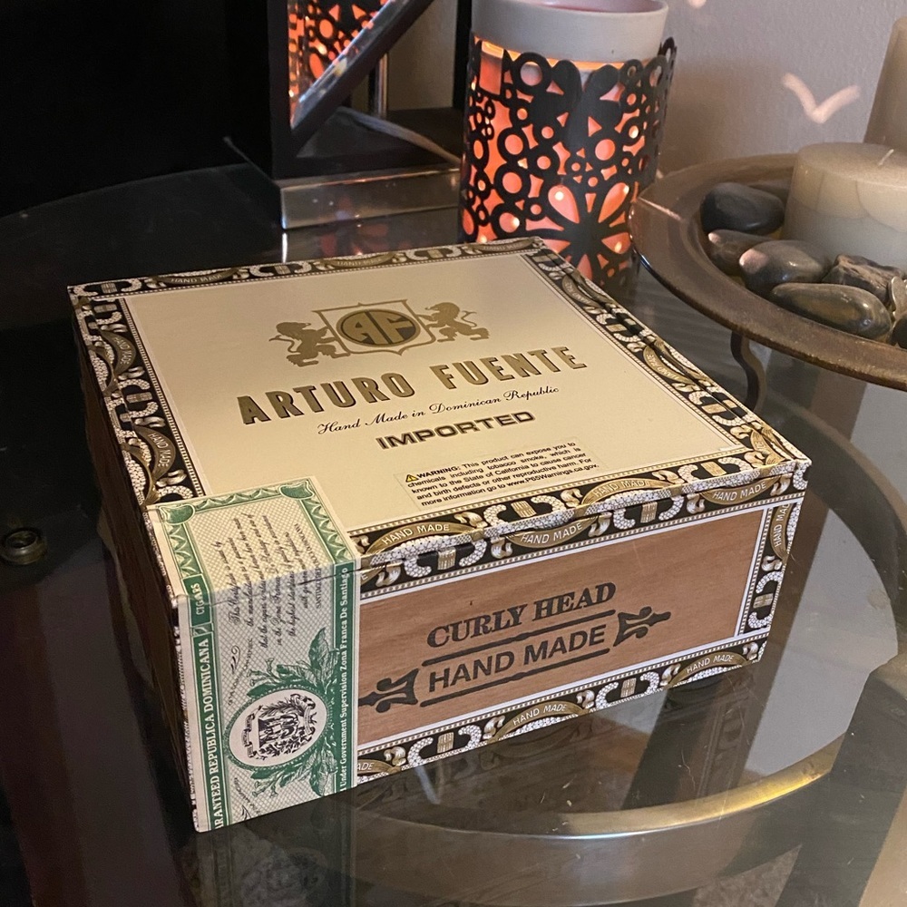 Arturo Fuente Curly Head Cedar Cigar Box | Wooden Storage | Rustic Decor - Picture 2 of 6
